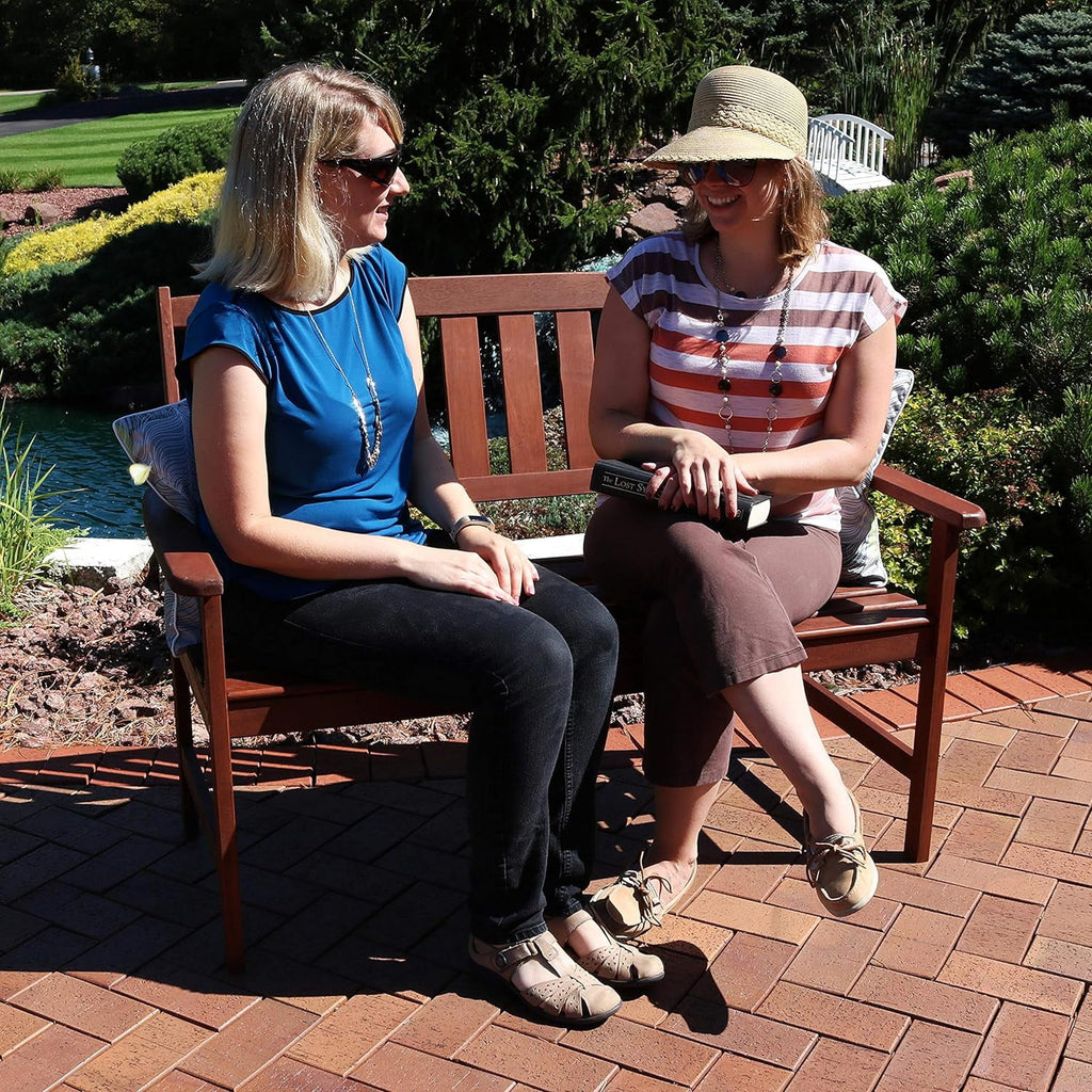 Meranti Wood 2-Seat Outdoor Garden Bench W448