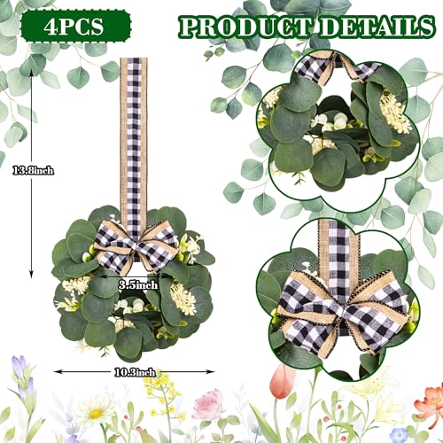 10 Inch Mini Christmas Wreaths 4Pcs X2866