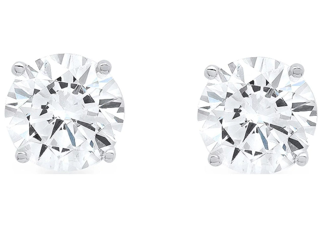 0.2 ct Round Cut Red Simulated Ruby 18k White Gold Stud Earrings F50109