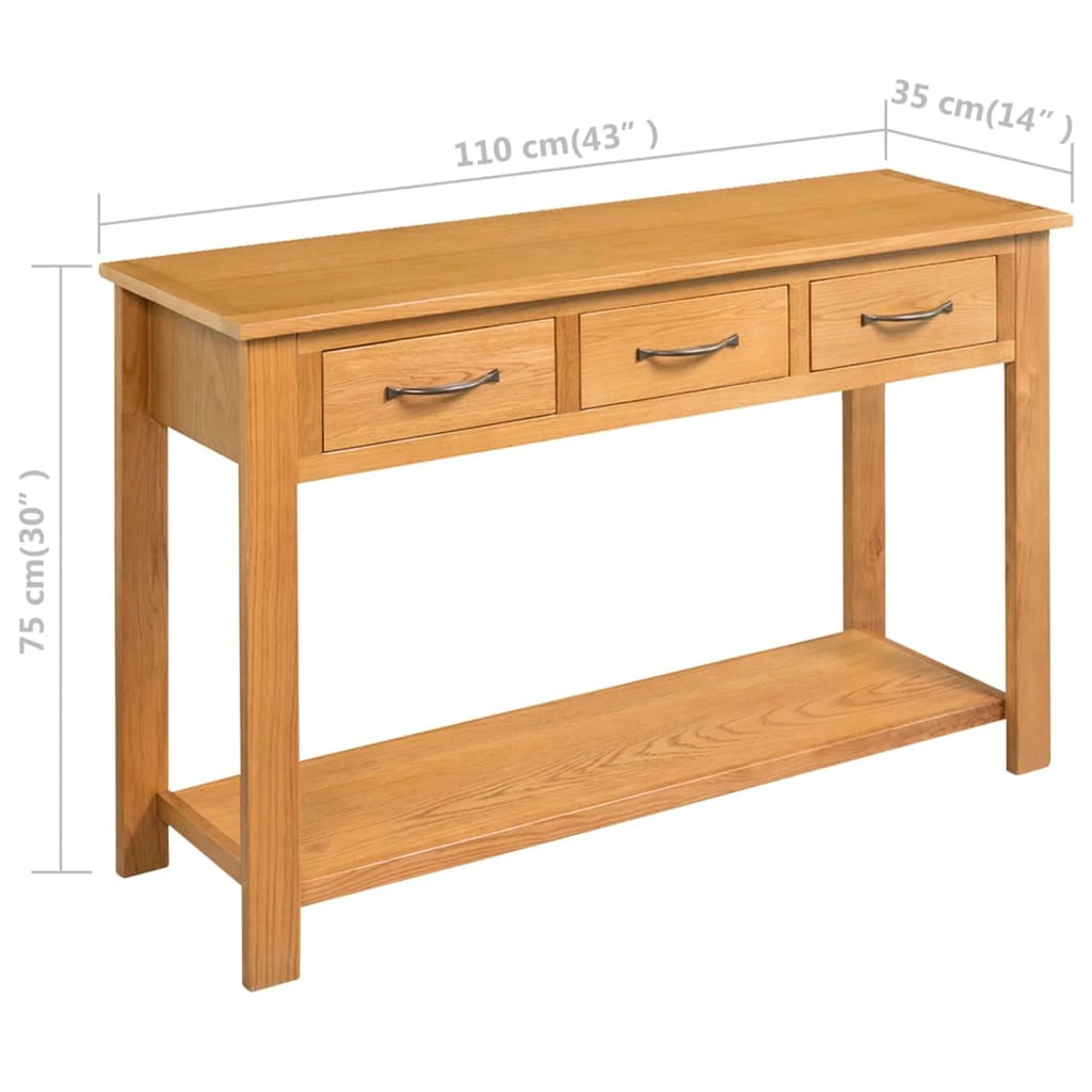 Solid Oak Wood Console Table D99791