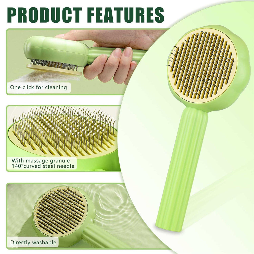 Self Cleaning Pet Slicker Brush with Release Button X351110