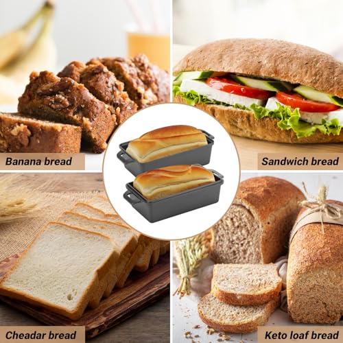 9x5 Inch Cast Iron Loaf Pan with Lid 2 Piece Set C849