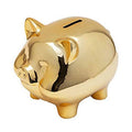 Ceramic Gold Pig Piggy Bank P33646