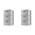 3 Drawer Plastic Weave Tower Set of 2 C273